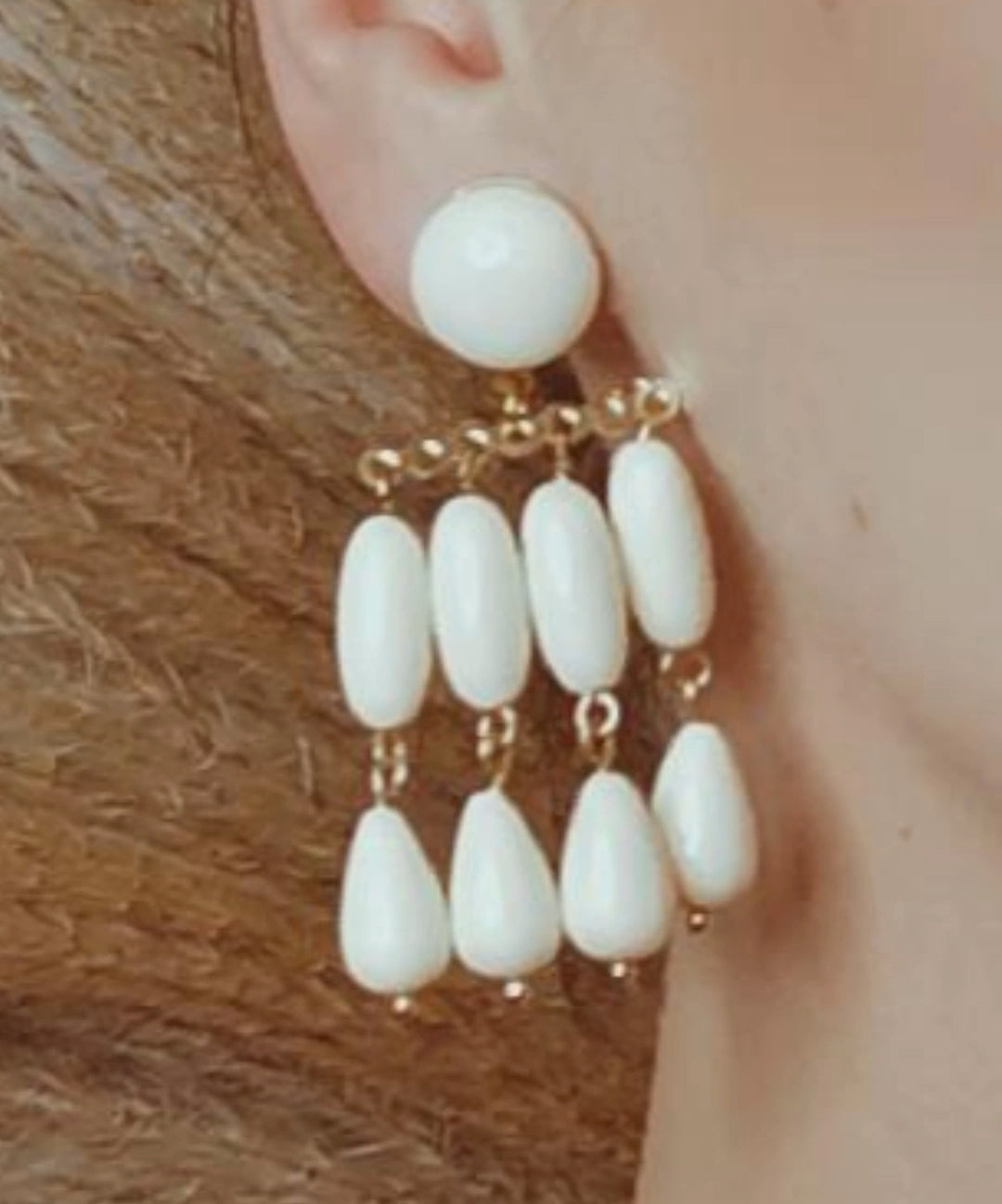 Boucles d'oreilles pendantes résine "Eva"