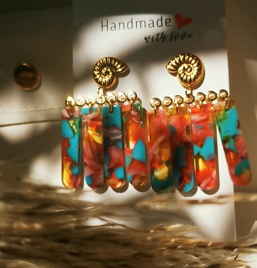 Boucles d'oreilles coquillage exotique